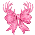 Pink Glitter Deer Antlers with Bow