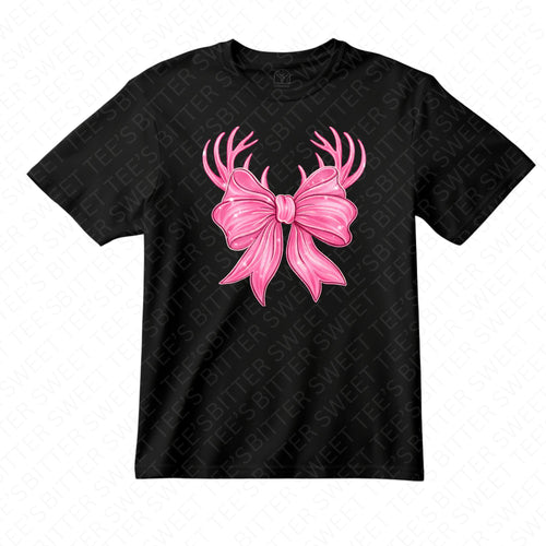 Pink Glitter Deer Antlers with Bow